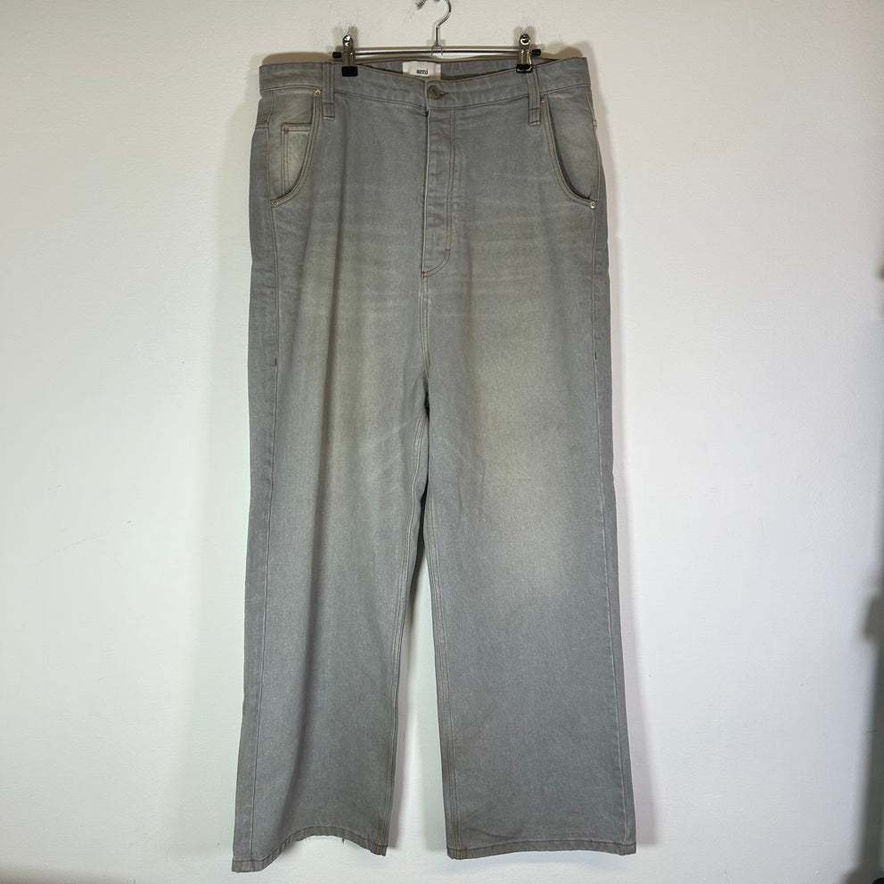 Ami Paris Grey Baggy Fit Jeans