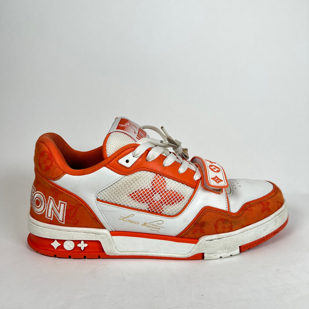 Louis Vuitton Orange Denim Monogram Trainer Size LV 9