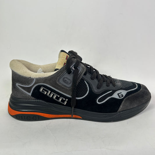 Gucci Black/Orange Suede Ultrapace Sneaker Size GG 11.5
