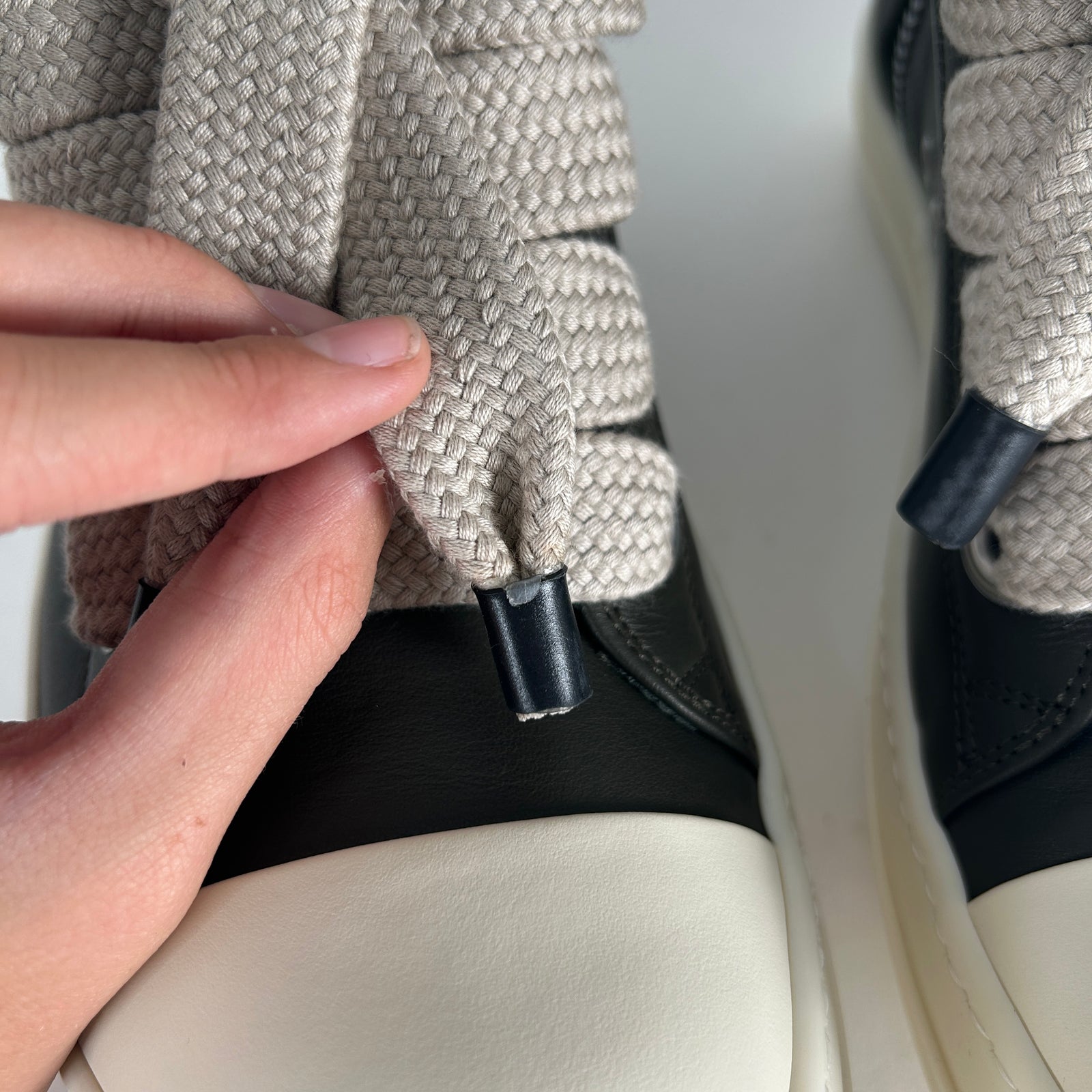 Rick Owens Bosco/Milk Jumbo Lace Ramones Size 43