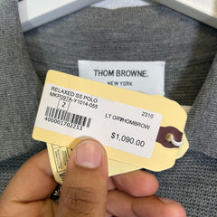 Thom Browne Grey 4 Bar Knit Polo Size 2