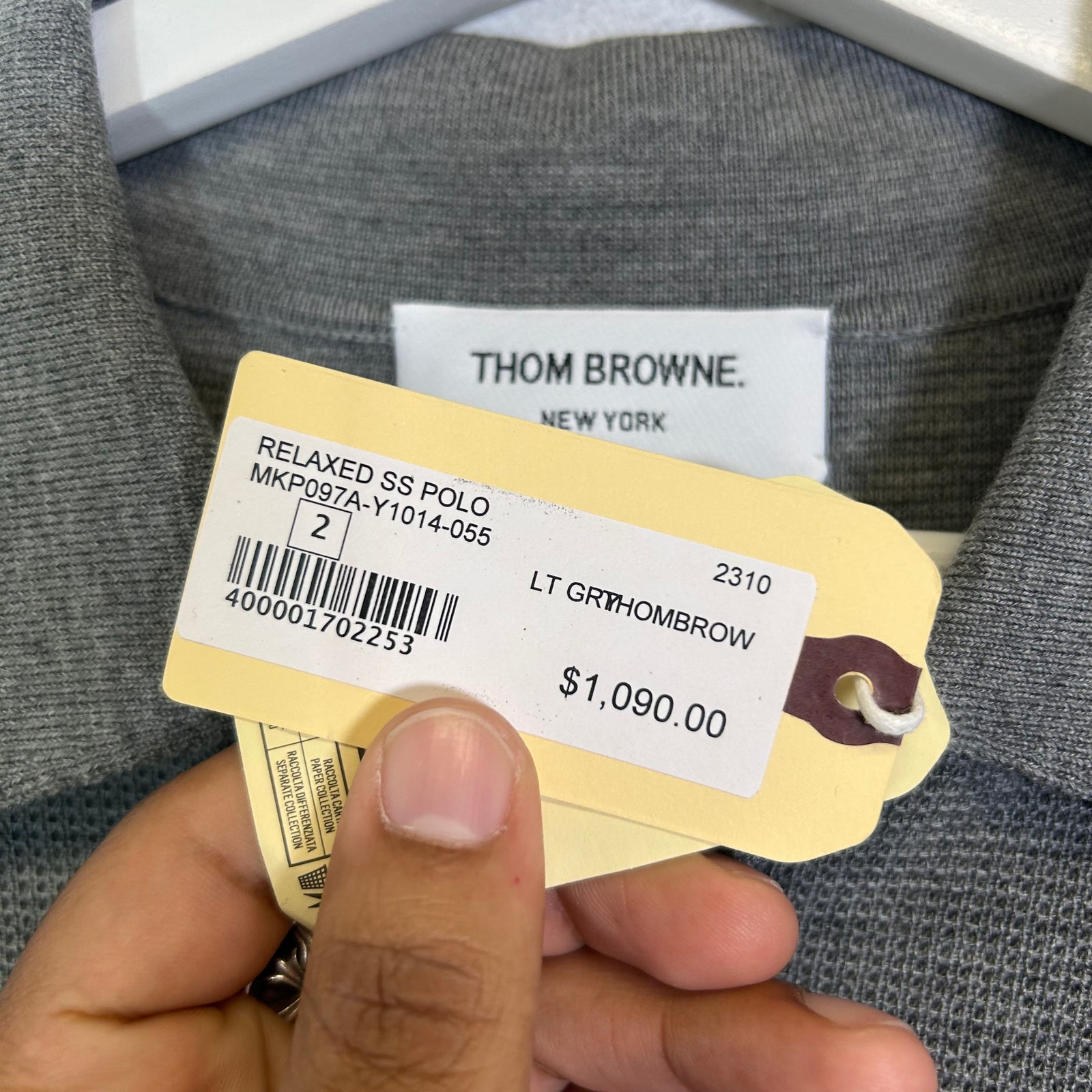 Thom Browne Grey 4 Bar Knit Polo Size 2