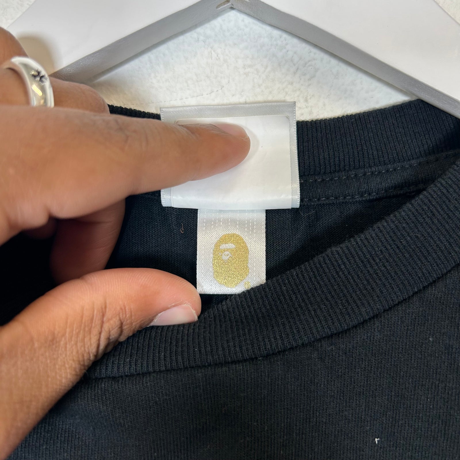 Bape Black Ape Head Apple Tee Size L