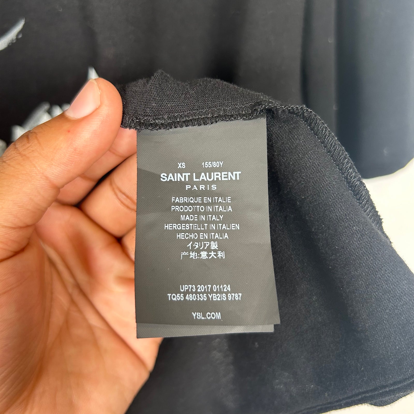 Saint Laurent Black Signature Tee Size XS
