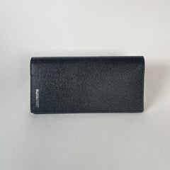 Burberry Logo Motif Leather Long Wallet