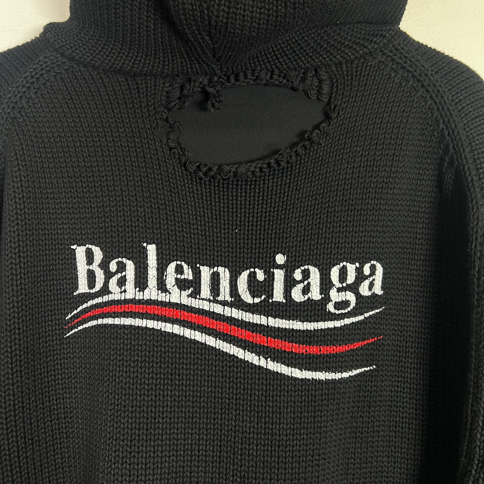 Balenciaga Campaign Destroyed Layered Knit Hoodie