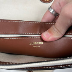 Burberry Horseferry Red Logo Canvas Crossbody Bag