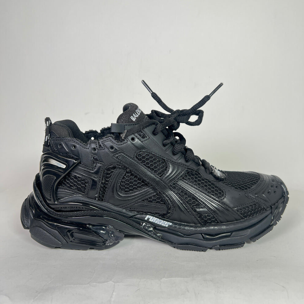 Balenciaga Matte Black Mesh Runners
