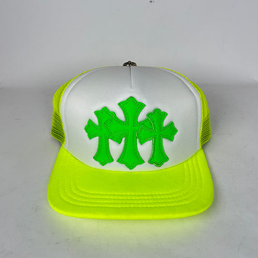 Chrome Hearts Neon Green Cemetery Patch Trucker Hat