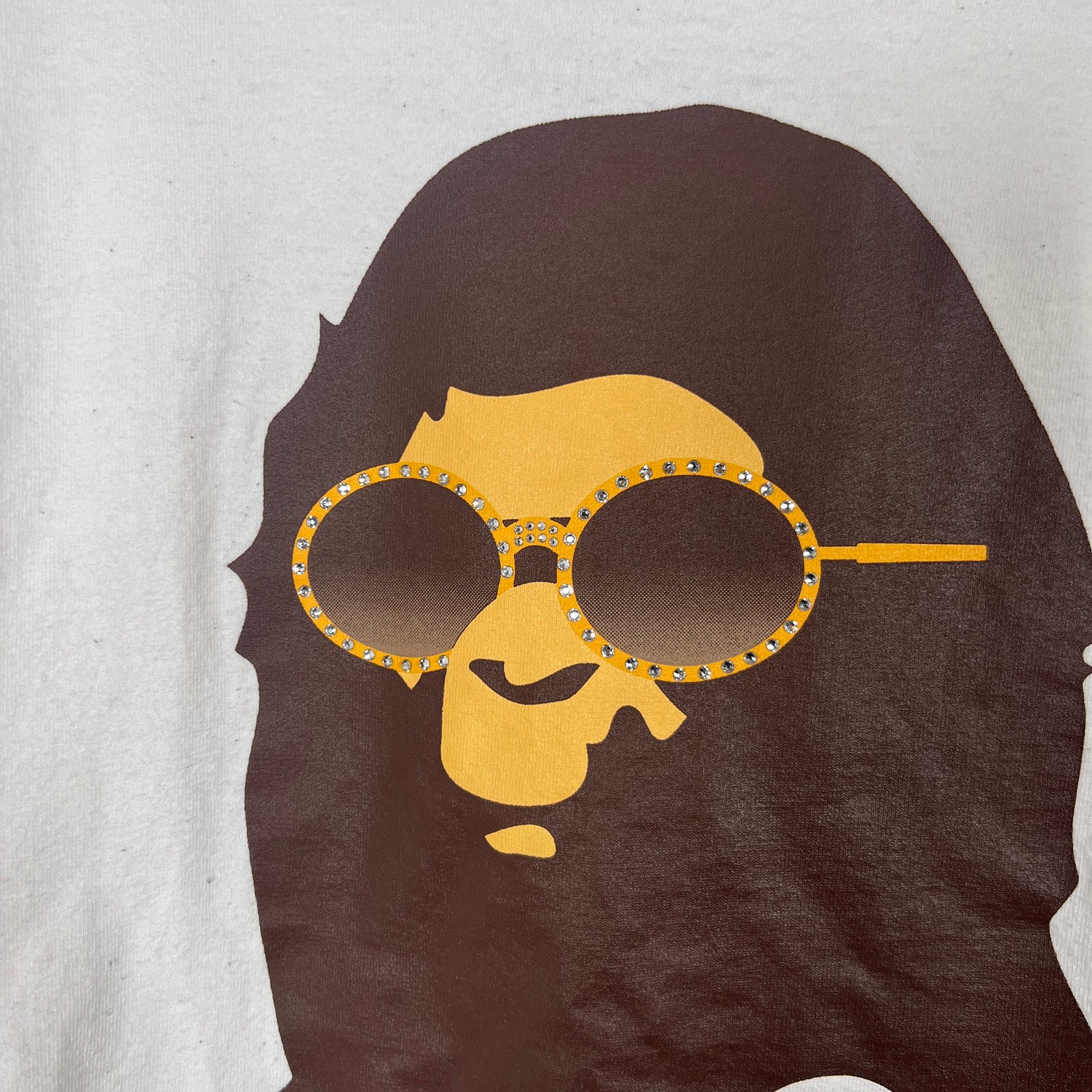 Bape Bape Head T-Shirt Glasses Size L