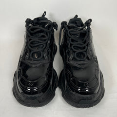 Balenciaga Black Patent Leather Triple S Sneaker Size 42