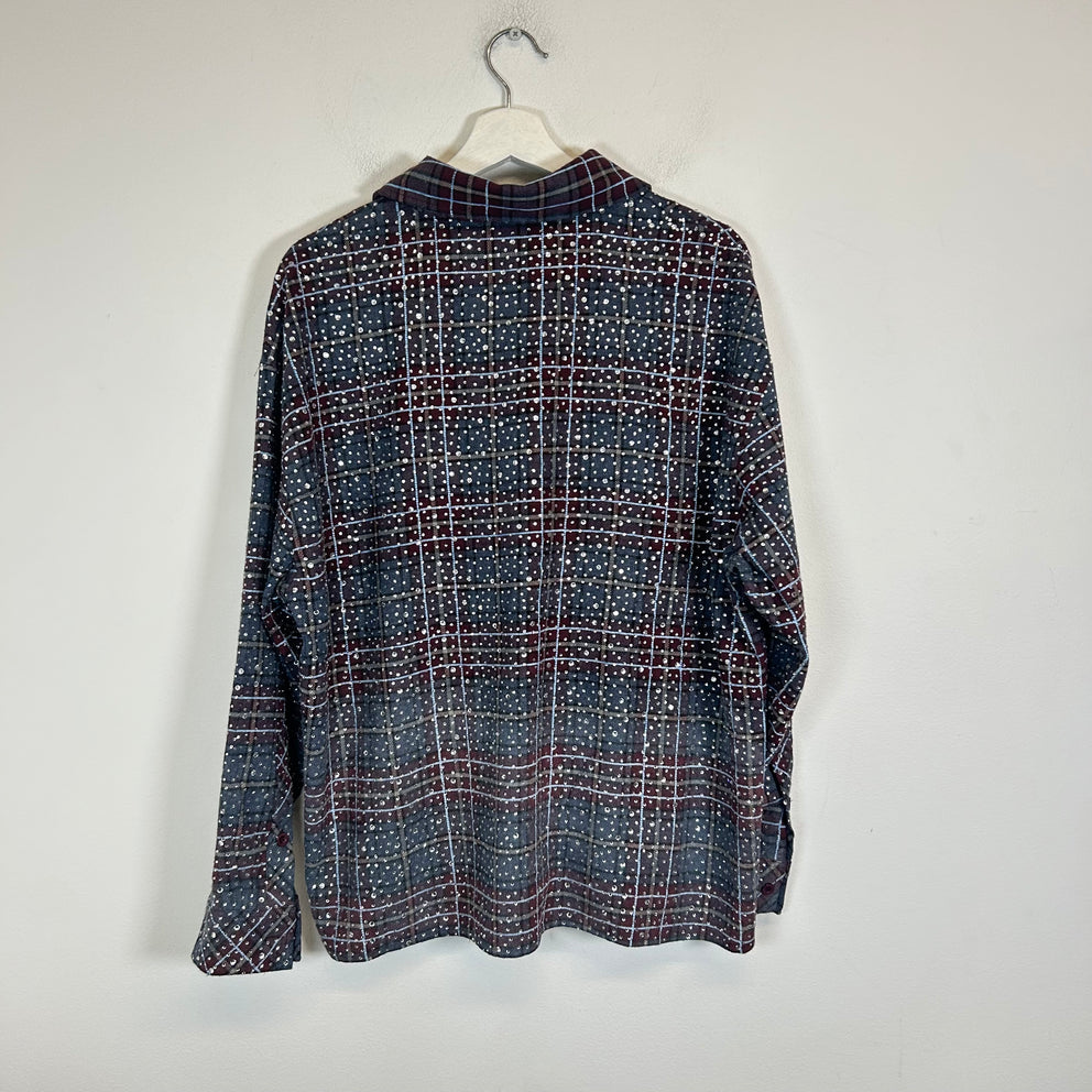 HMDD Brown/Blue Disco Flannel Size L