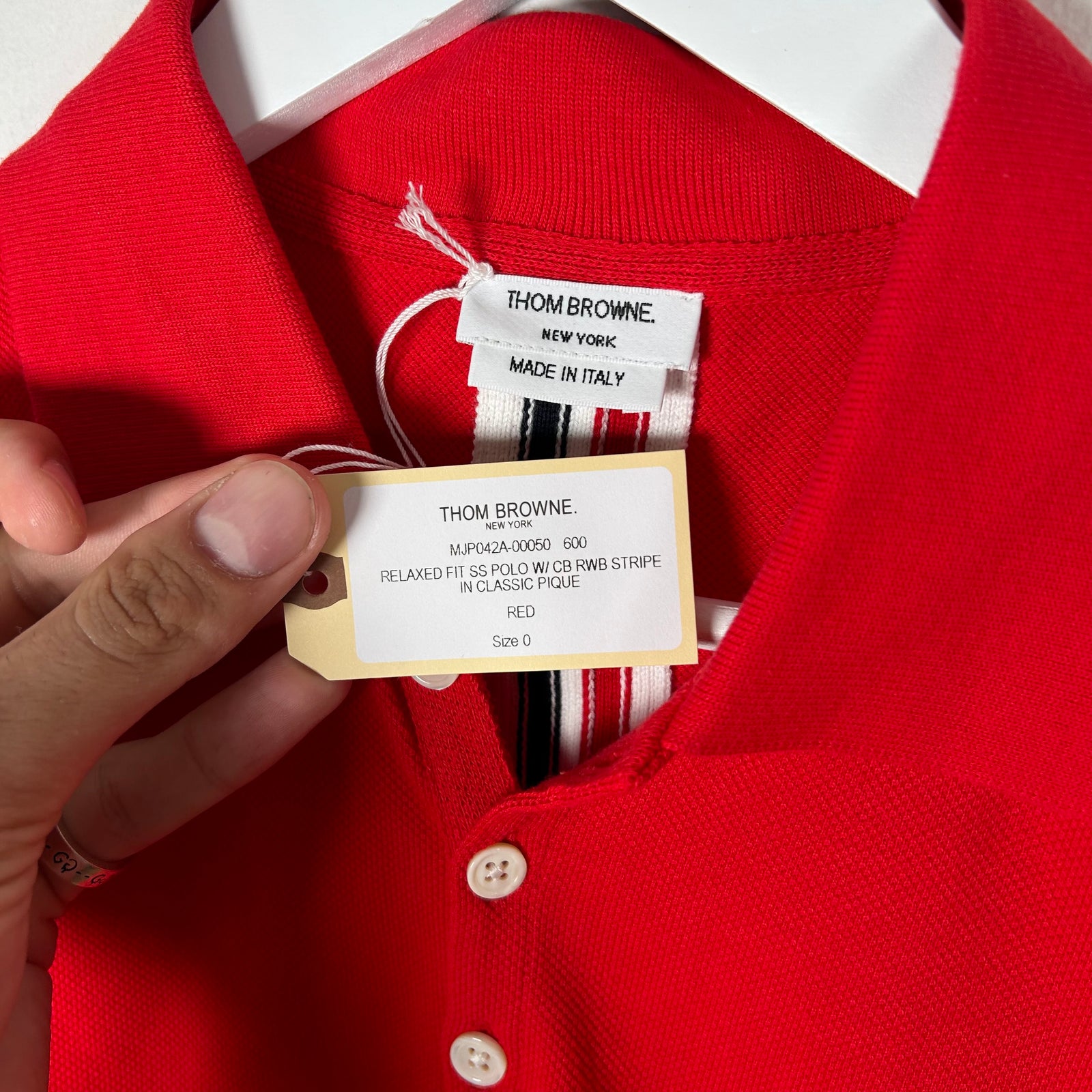 Thom Browne 1/4 Stripe Polo Size XS