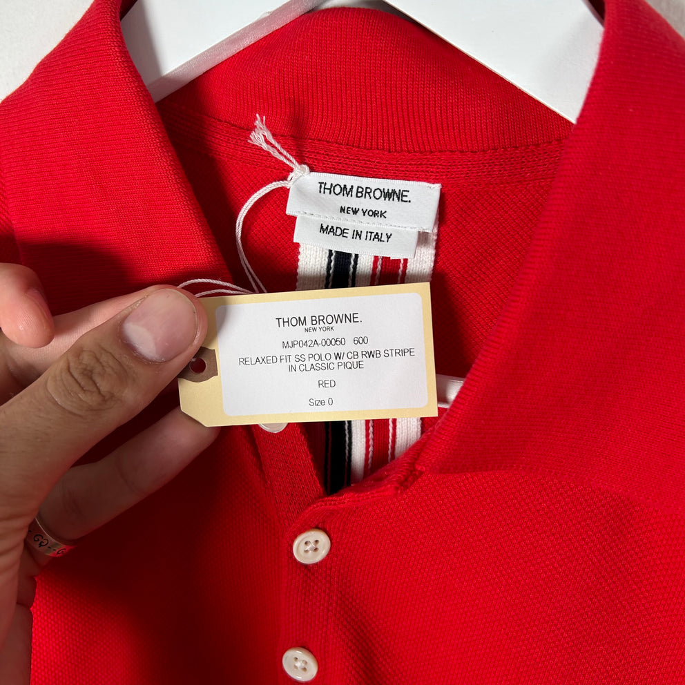 Thom Browne 1/4 Stripe Polo Size XS