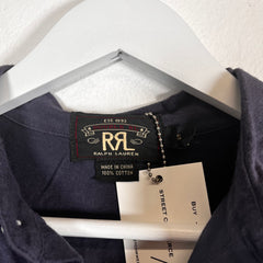 RRL Washed Navy 1/4 Polo Shirt Size M