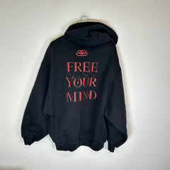Balenciaga Black 'Free Your Mind' Distressed Hoodie Size S