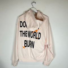 Heron Preston Pink Burn Hoodie Size L