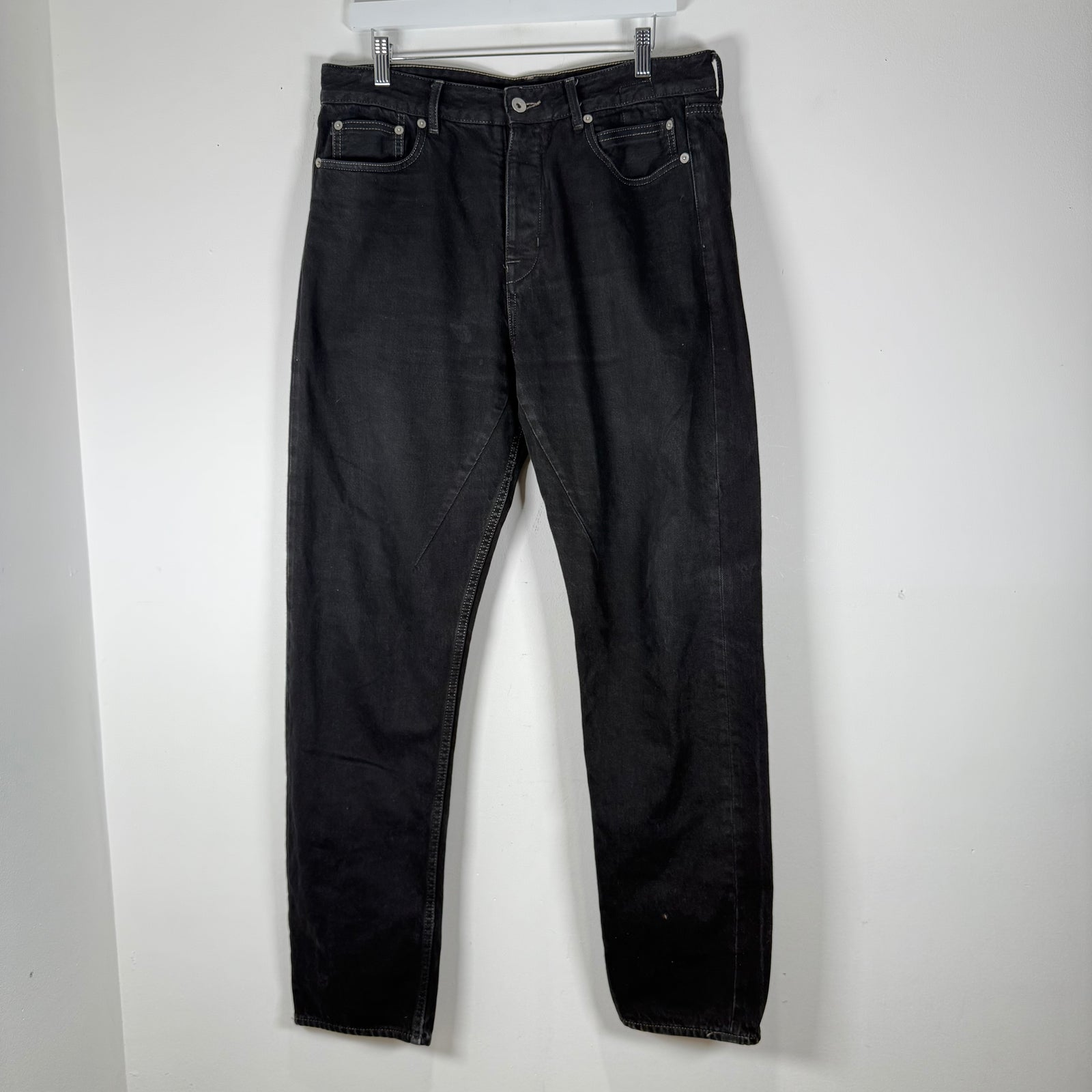 Rick Owens Perfoma Cut Black Denim Jeans Size 33