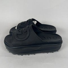 Gucci Interlocking G Slide Sandel Black Size 36