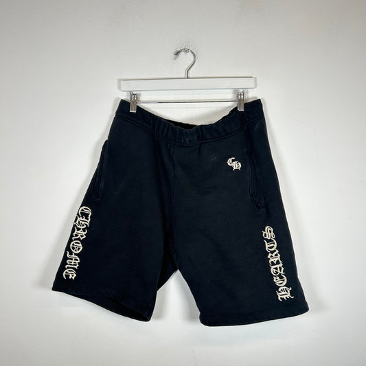 Chrome Hearts Black Embroidered Logo Shorts Size L