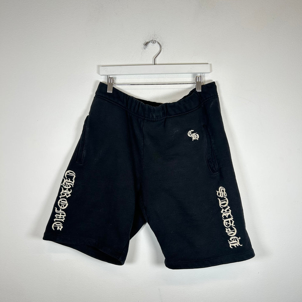 Chrome Hearts Black Embroidered Logo Shorts Size L