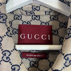 Gucci GG Monogram Four-Pocket Linen-Blend Light Jacket