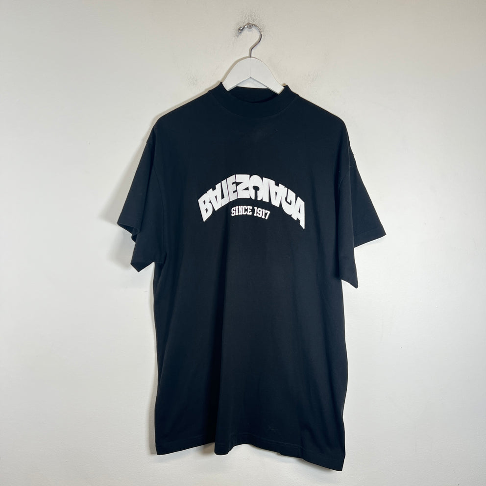 Balenciaga Black ‘Back Flip’ Logo T-Shirt Size 1