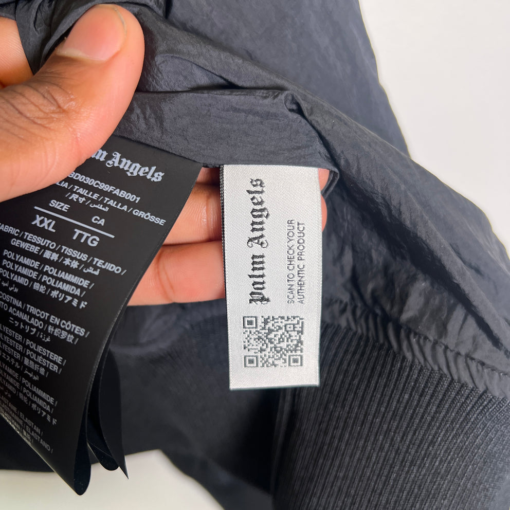 Palm Angels Curved Logo Nylon Windbreaker Jacket