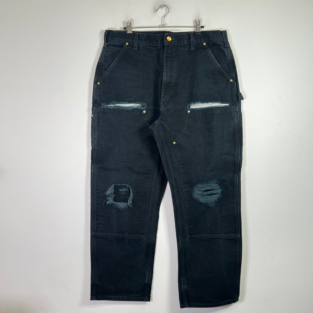 Carhartt Vintage Black Distressed Double Knee Carpenter Pants 001