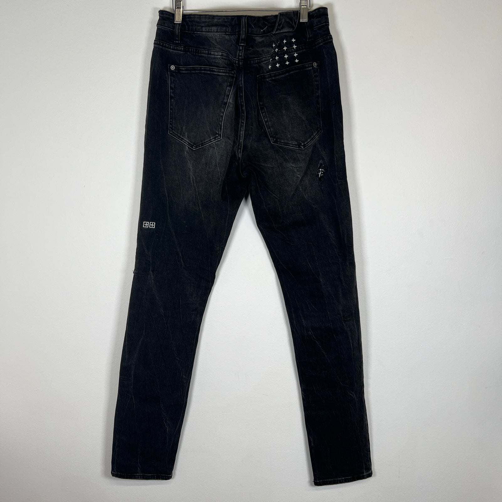 Ksubi Grey Cross Stitch Jeans Size 36
