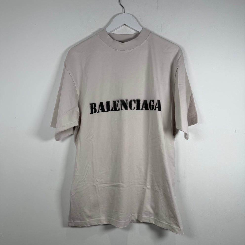 Balenciaga Stencil Spell Out Logo Graphic Size XS