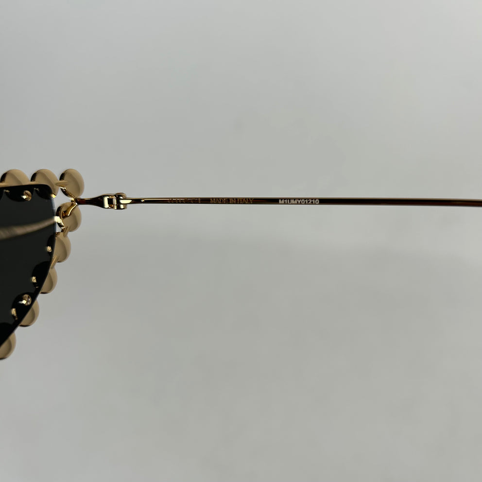 Gucci Metal Pearl Cat Eye Sunglasses