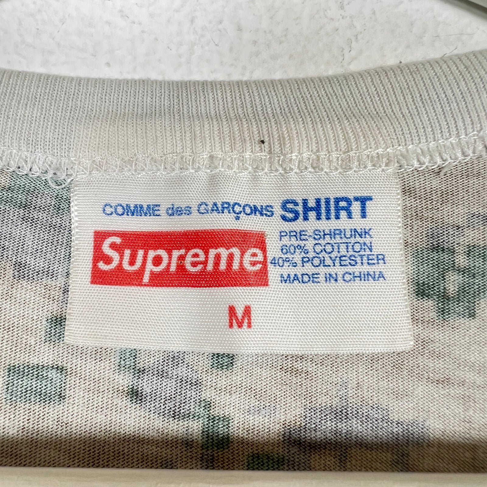Supreme x CDG White Digital Camo Box Logo Size M