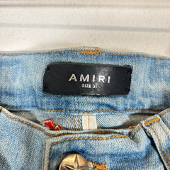 Amiri Chemist Orange Star Patch Jeans Size 31