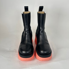 Bottega Veneta Black/Pink Flash Chelsea Boots Size 37