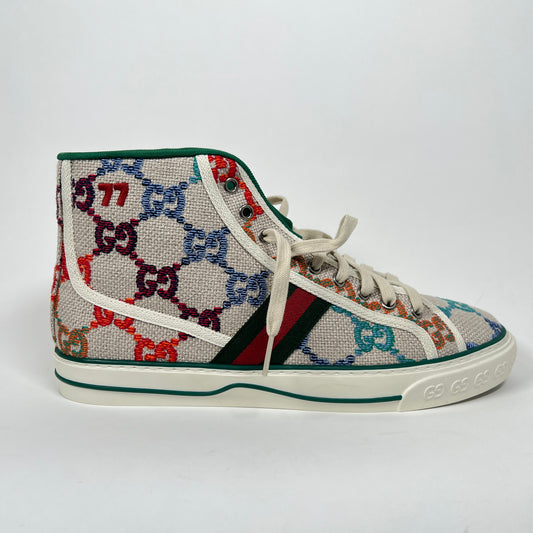Gucci Multi Color Tennis 1977 High-Top Sneaker Size GG 9.5