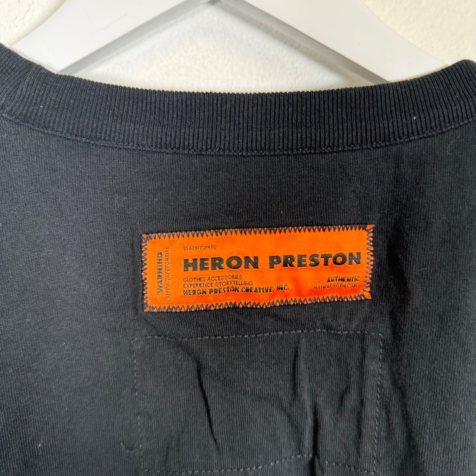 Heron Preston Black Law Tee Size L