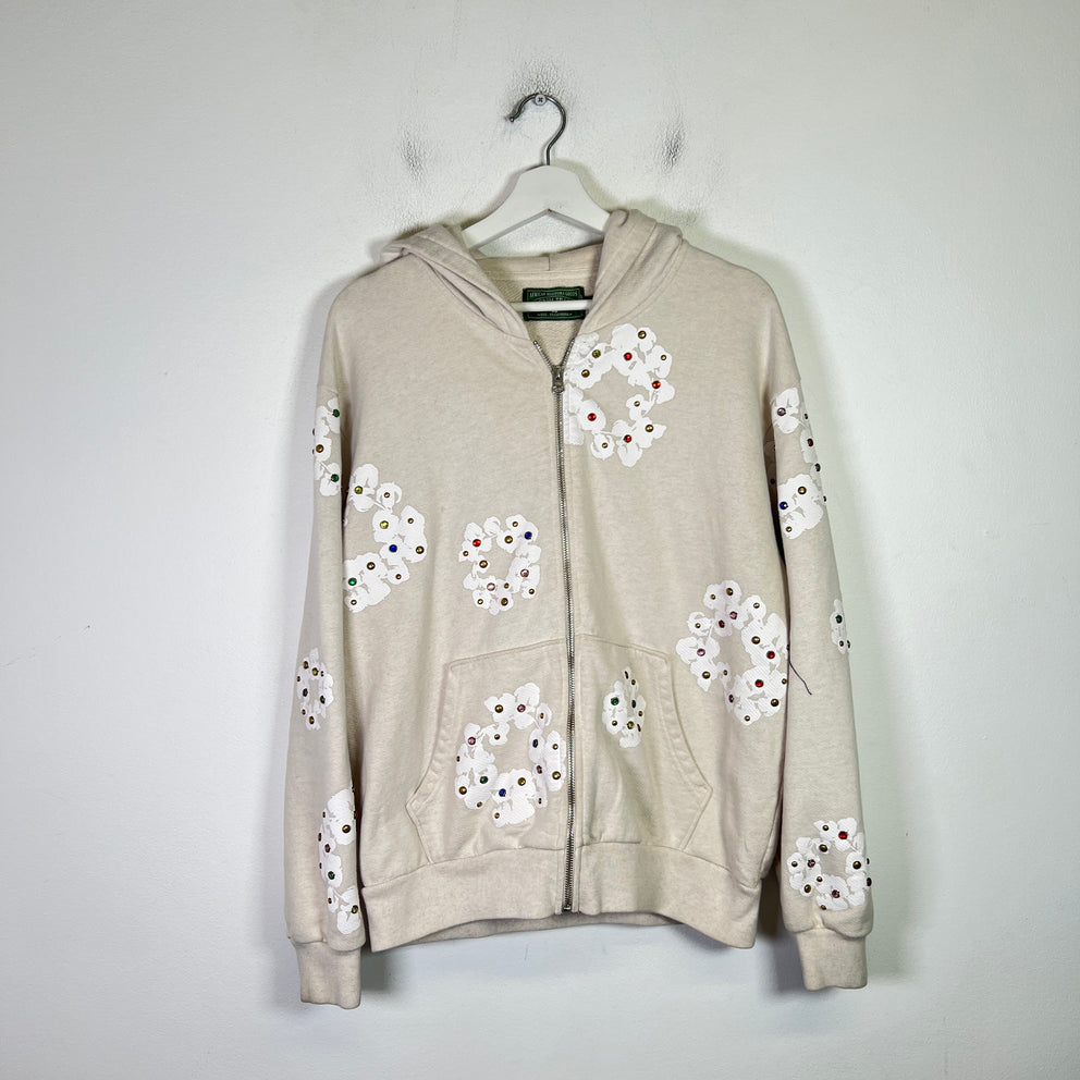 Denim Tears Rhinestone Wreath Zip-Up Hoodie