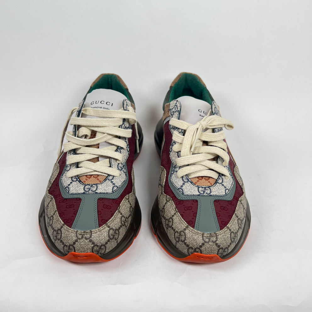 Gucci Burgundy GG Rhyton Sneaker Size GG 10.5
