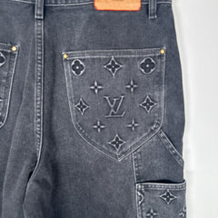 Louis Vuitton Black Denim Carpenter Shorts Size 32