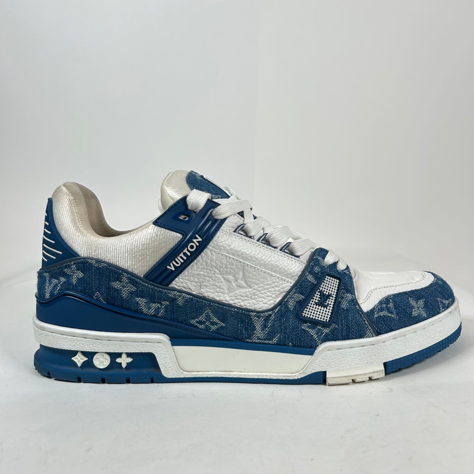 Louis Vuitton Blue Denim Monogram Trainer Size LV 10