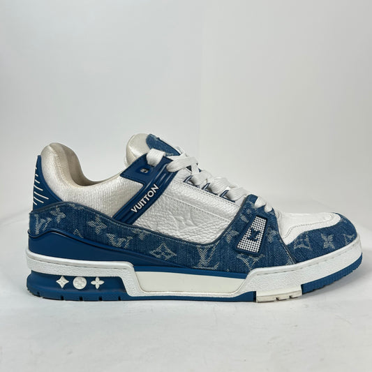 Louis Vuitton Blue Denim Monogram Trainer Size LV 10