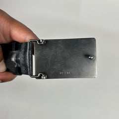 Prada Black Alligator Logo Belt Size 90