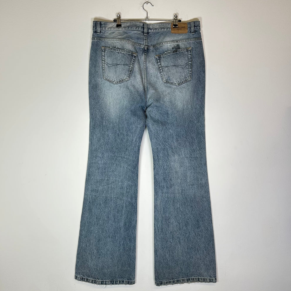 Balenciaga FW22 Lost Tape Flared Denim Jeans
