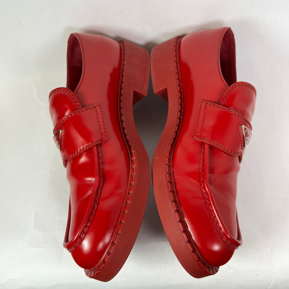 Prada Red Chocolate Loafers