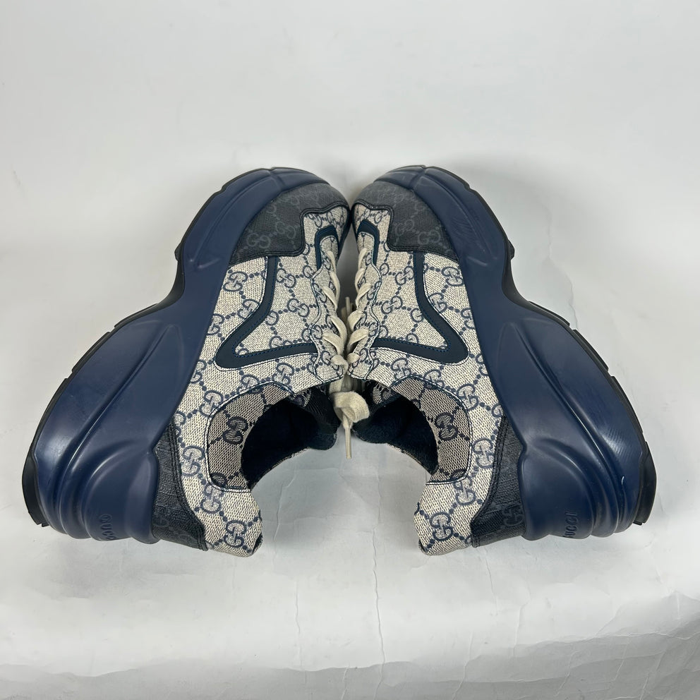 Gucci Navy GG Rhyton Sneaker Size GG 9.5