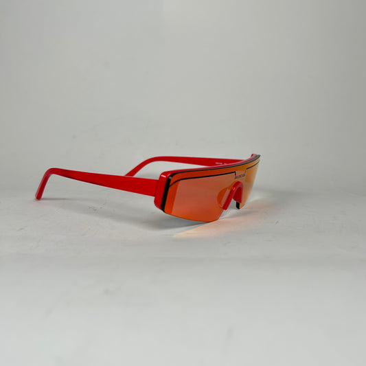 Balenciaga Red Ski Rectangle Glasses