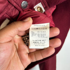 Bape Burgundy B.A Nylon Varsity Jacket Size M
