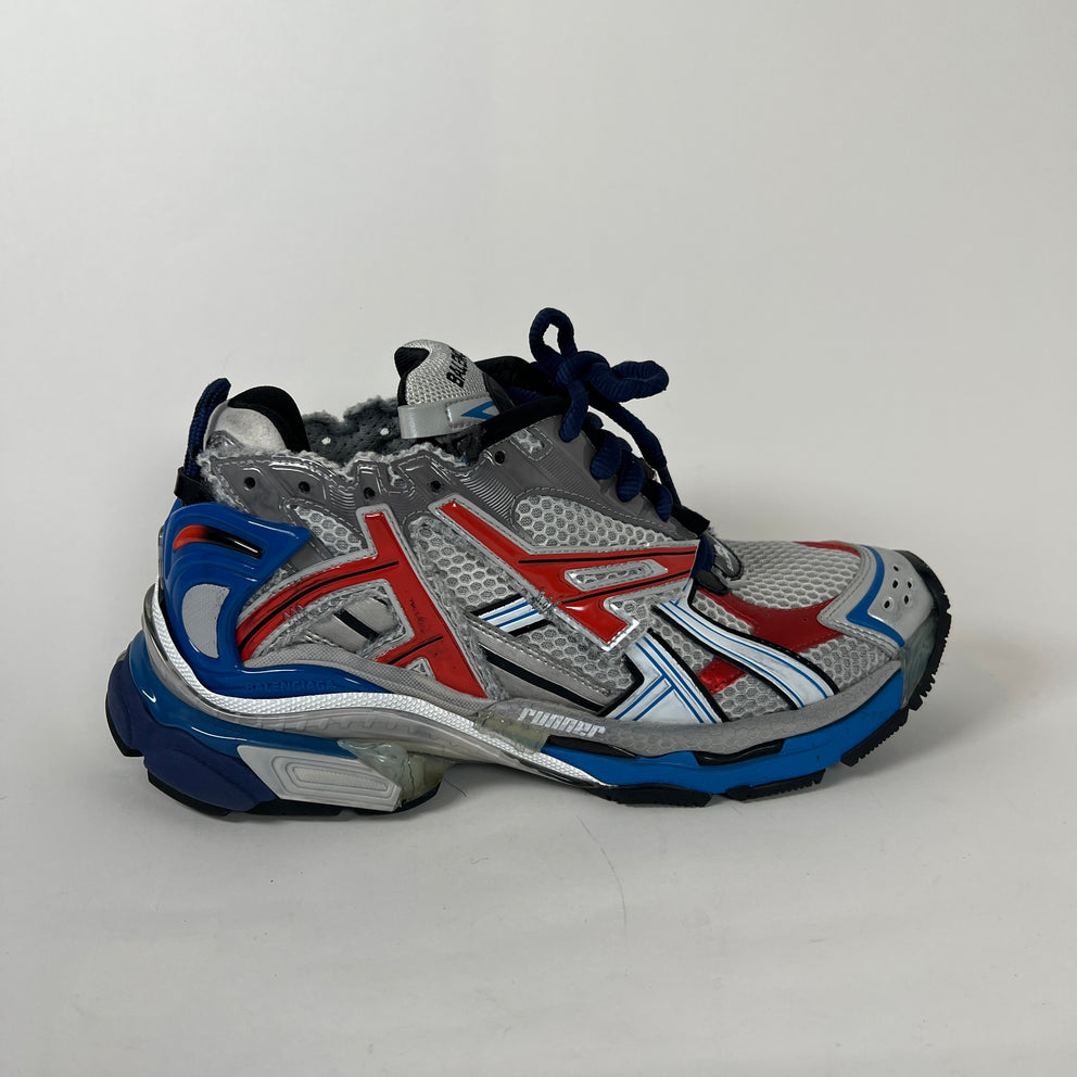 Balenciaga Red/Blue Runner Sneakers Size 40