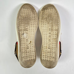 Burberry White Check Leather Low-Top Sneaker